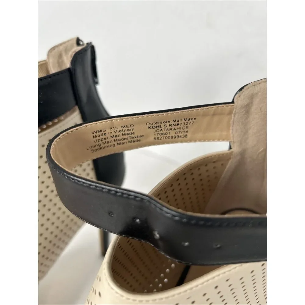 Juicy Couture Atarah Ice Perforated Strapped Stiletto Platform Pumps Sz 8.5M New - Picture 3 of 10